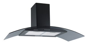 A Energy Rated 100cm Black Curved Glass Chimney Cooker Hood