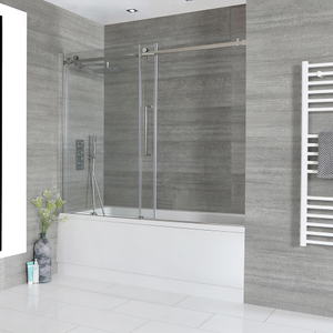 Milano Elswick - Standard Single Ended 1700mm x 700mm Bath with Sliding Bath Screen and Side Panel
