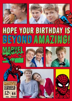 Spider-Man Photo Upload Birthday Card