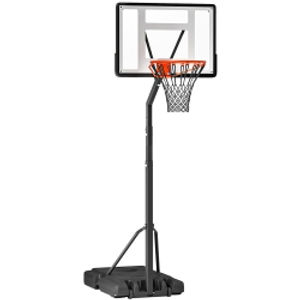 HOMCOM Portable 10ft Basketball Backboard Hoop Set Professional Outdoor Freestanding Basketball Stand with Wheels for Adults and Children, Adjustable High 2.55M-3.05M