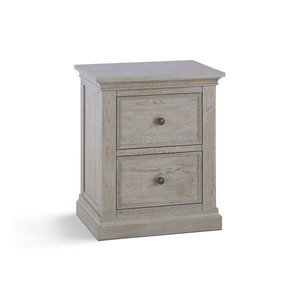 Burleigh Light Grey 2 Drawer Bedside Table - Solid Hardwood