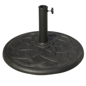 Outsunny 19KG Resin Umbrella Base Garden Parasol Base Stand Round Sun Shade Holder Suitable For Pole Between Φ38mm to Φ48mm