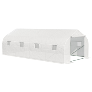 Outsunny 6 x 3 x 2m Walk in Polytunnel Greenhouse with Windows and Door for Garden, Backyard
