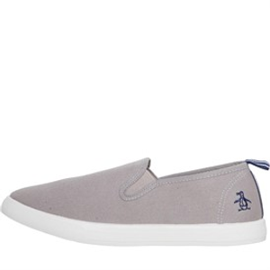 Original Penguin Mens Sabre Slip On Canvas Pumps Grey