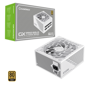 GameMax GX-850W Pro 80 Plus Gold PSU Modular ATX 3.0 PCIe 5.0 850W Power Supply - WHITE