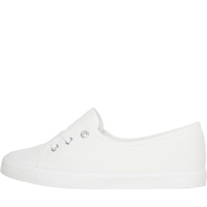 Brave Soul Womens Gemma Canvas Ballet Pumps White