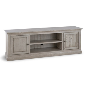 Burleigh Light Grey Extra Large TV Unit - Solid Hardwood