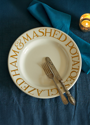 Gold Toast Glazed Ham Large Dinner Plate, 10.5 Inch