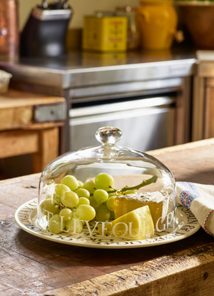 Black Toast Crystal Glass Cheese Dome
