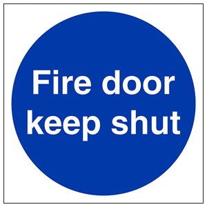 Fire Door Keep Shut 100 x 100 mm - Self Adhesive Vinyl