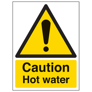 Warning Temperature- Caution hot water - 100 x 150mm