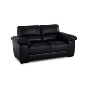 Turin 2 Seater Sofa in Black Leather