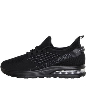 Brave Soul Mens Lakeside Bubble Trainers Black Mono