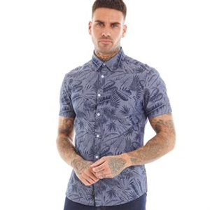Tokyo Laundry Mens Kaveri Short Sleeve Shirt Mid Blue Chambray