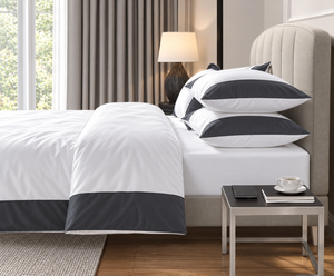 800 Thread Count Egyptian Cotton Harrogate Lux Buttery Smooth Duvet Cover - Graphite Grey