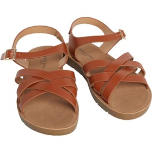 Brave Soul Womens Aria Ankle Strap Sandals Tan