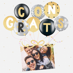 Moonpig Clintons Congrats Present Photo Upload Card