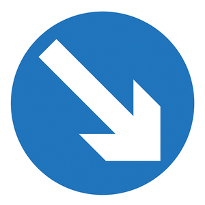 Keep Right - 3mm Aluminium Composite RA1 - 600 x 600mm
