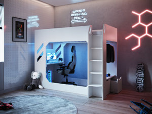 Recoil Shuttle Single LED Gaming High Sleeper White