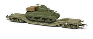 Oxford Rail 76WW006 Warwell A Flat Wagon No.36 with Sherman Tank OO Gauge