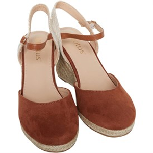 Lotus Womens Katie Wedge Espadrilles Tan