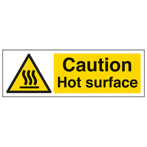 Warning Temperature- Caution hot surface - 300 x 100mm