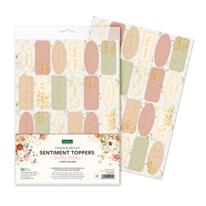 Pretty Petals Foiled Sentiment Toppers, 2 sheets