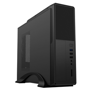 CiT S014B Black Slim Micro ATX PC Case with 300W PSU Included