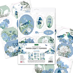 Serenity Foiled Paper Craft Toppers, 6 sheets
