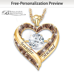 1-Carat Dancing Topaz & Mocha Diamonds Personalized Necklace