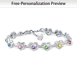 Birthstone Connected By Love Personalized Bracelet