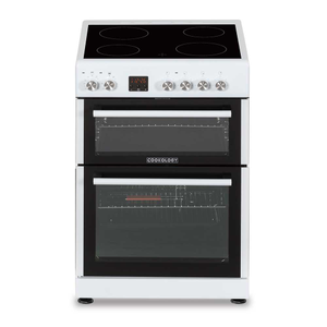 60cm White Freestanding Double Electric Cooker with Ceramic Hob