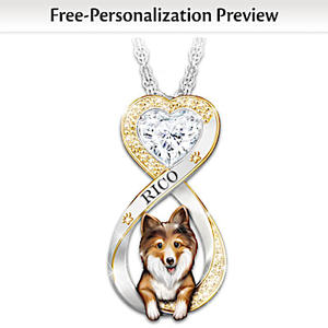 Always In My Heart Sheltie Personalized Pendant Necklace