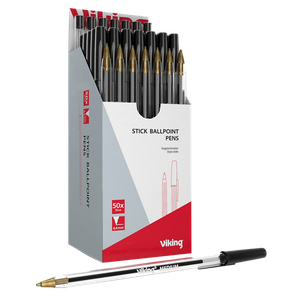 Viking SBM1.0 Ballpoint Pen Black 0.4 mm Medium Ballpoint Pack of 50