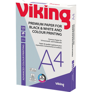 Viking Advanced Colour Printing A4 Printer Paper 120 gsm Smooth White 169 CIE 250 Sheets