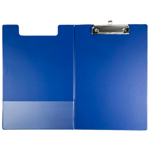 Viking Foldover Clipboard A4, Foolscap Plastic Blue Portrait