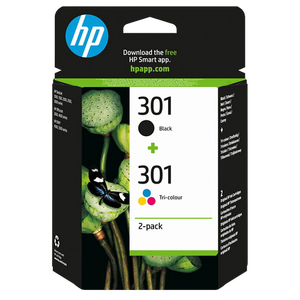 HP 301 Original Ink Cartridge N9J72AE Black, Cyan, Magenta, Yellow Pack of 2 Multipack