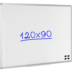 Viking Whiteboard Wall Mounted Magnetic Lacquered Steel Single Sided 120 (W) x 90 (H) cm