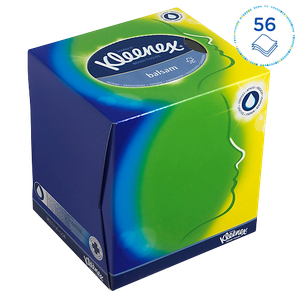 Kleenex White Balsam Facial Tissue Cube 3 Ply 8825 1 Box x 56 Sheets