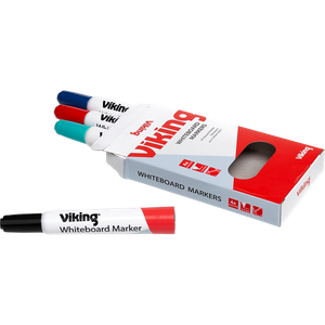 Viking WBM2.5 Non-permanent Whiteboard Marker Assorted Medium Bullet 1 - 2.5 mm Pack of 4