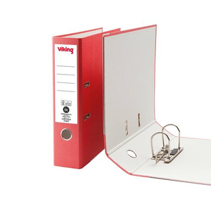 Viking Wide Lever Arch File A4 75 mm Red 2 Rings Cardboard Matt Portrait