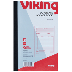 Viking Duplicate Invoice Book Special format Ruled Glued Blue, White Perforated 100 Sheets