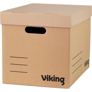 Viking Economy Cardboard Archive Box Brown 383mm x 290mm x 284mm Pack of 10
