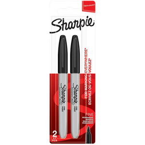 Sharpie Permanent Marker Bullet 1 mm Black Pack of 2