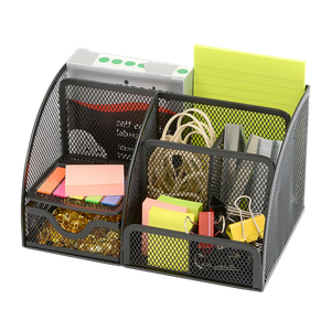 Viking Desk Organiser Wire Mesh Black 22.2 x 14 x 12.5 cm