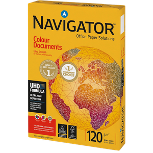 Navigator Colour Documents A4 Printer Paper 120 gsm Smooth White 169 CIE 250 Sheets