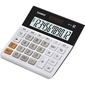 Casio Desktop Calculator MH-12 12 Digit Display White