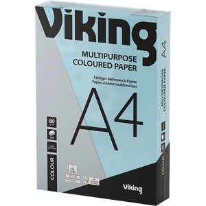 Viking Multipurpose A4 Coloured Paper Pastel Blue 80 gsm 500 Sheets