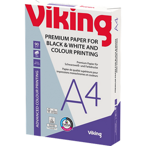 Viking Advanced Colour Printing A4 Printer Paper 90 gsm Smooth White 169 CIE  500 Sheets