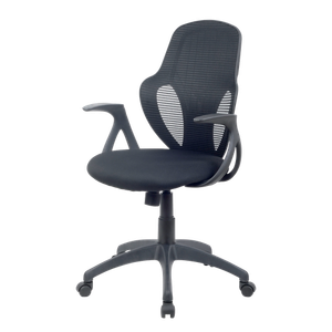 Viking Realspace Austin Office Chair Basic Tilt Mesh, Fabric Fixed Armrest Height-Adjustable Seat Black 110 kg